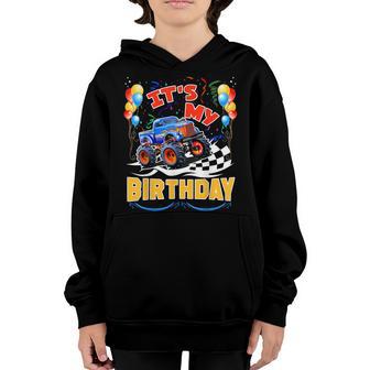 It Is My Birthday Boy Monster Truck Car Party Day Kids Cute Youth Hoodie - Thegiftio UK
