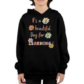 Its A Beautiful Day For Learning Retro Teachers Kids Youth Hoodie - Thegiftio UK