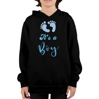 Its A Boy With Feet Baby Shower Party Youth Hoodie - Thegiftio UK