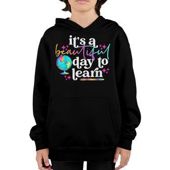 Its Beautiful Day For Learning Retro Teacher Students Women V2 Youth Hoodie - Thegiftio UK
