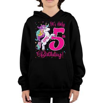 Its My 5 Birthday Unicorn Outfits For Toddler Girls Youth Hoodie - Thegiftio UK