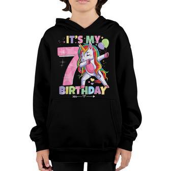 Its My 7Th Birthday Girl Cute Unicorn Birthday 2015 Year Youth Hoodie - Thegiftio UK