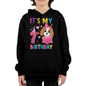 Its My 7Th Birthday Girl Funny Dog Birthday 2015 Year Old Youth Hoodie - Thegiftio UK