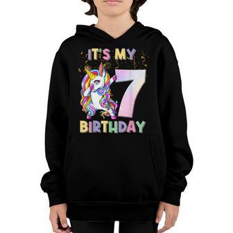 Its My 7Th Birthday Unicorn 7 Year Old Girls Outfit Youth Hoodie - Thegiftio UK