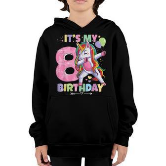Its My 8Th Birthday Girl Cute Unicorn Birthday 2014 Year Youth Hoodie - Thegiftio UK