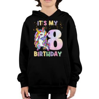 Its My 8Th Birthday Unicorn 8 Year Old Girls Outfit Youth Hoodie - Thegiftio UK