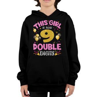 Its My 9Th Birthday | This Girl Is Now 9 Years Old Youth Hoodie - Thegiftio UK