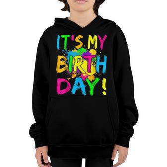 Its My Birthday Boy Girl Lets Glow Retro 80S Party Outfit Youth Hoodie - Thegiftio UK