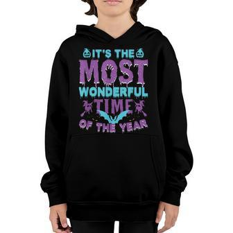 Its The Most Wonderful Time Of The Year Halloween Pumpkin Youth Hoodie - Thegiftio UK