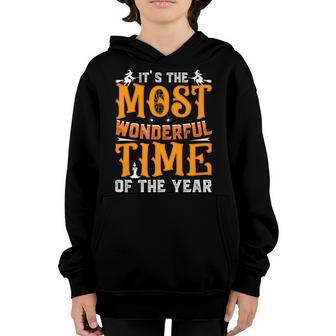 Its The Most Wonderful Time Of The Year Halloween Pumpkin Youth Hoodie - Thegiftio UK