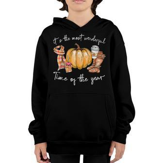 Its The Most Wonderful Time Of The Year Pumpkin Autumn Fall Youth Hoodie - Thegiftio UK