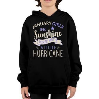 January Girls Are Sunshine Mixed With Hurricane Graphic Design Printed Casual Daily Basic Youth Hoodie - Thegiftio UK