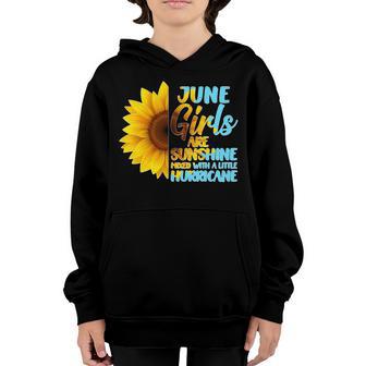 June Girls Are Sunshine Mixed With A Little Hurricane Graphic Design Printed Casual Daily Basic Youth Hoodie - Thegiftio UK