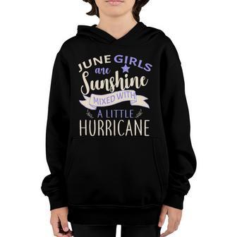 June Girls Are Sunshine Mixed With Hurricane Graphic Design Printed Casual Daily Basic Youth Hoodie - Thegiftio UK