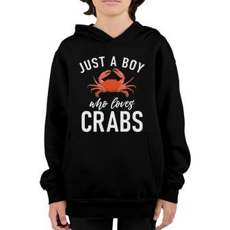 Just A Boy Who Loves Crabs Owner Funny Gift Graphic Design Printed Casual Daily Basic Youth Hoodie - Thegiftio UK