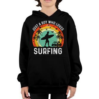 Just A Boy Who Loves Surfing Apparel Youth Hoodie - Thegiftio UK