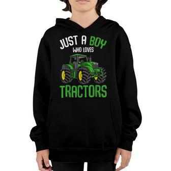 Just A Boy Who Loves Tractors Farm Boys Kids Youth Hoodie - Thegiftio UK