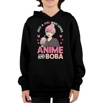 Just A Girl Who Loves Anime And Boba Tea Lover Girls N Youth Hoodie - Thegiftio UK