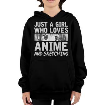 Just A Girl Who Loves Anime And Sketching Kawaii Anime Youth Hoodie - Thegiftio UK