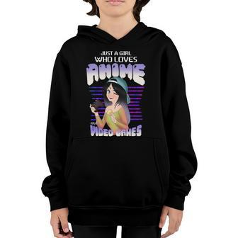 Just A Girl Who Loves Anime And Video Games Youth Hoodie - Monsterry CA