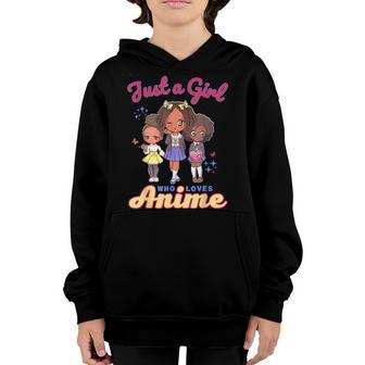 Just A Girl Who Loves Anime Kawaii African American Afro Youth Hoodie - Thegiftio UK