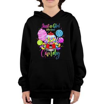 Just A Girl Who Loves Candy Rainbow Sweets Tester Gift Graphic Design Printed Casual Daily Basic Youth Hoodie - Thegiftio UK