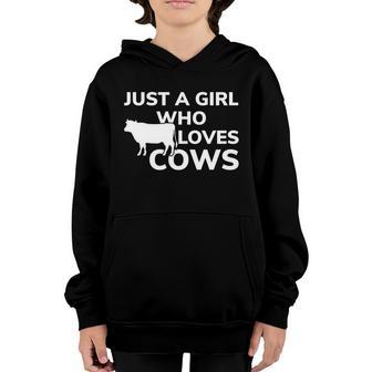 Just A Girl Who Loves Cows Cute Gift Graphic Design Printed Casual Daily Basic Youth Hoodie - Thegiftio UK