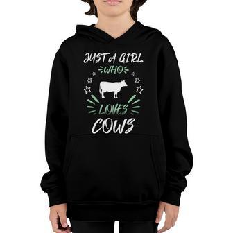 Just A Girl Who Loves Cows Meaningful Gift Graphic Design Printed Casual Daily Basic Youth Hoodie - Thegiftio UK