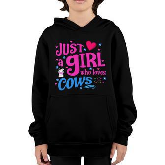 Just A Girl Who Loves Cows Meaningful Gift Graphic Design Printed Casual Daily Basic Youth Hoodie - Thegiftio UK
