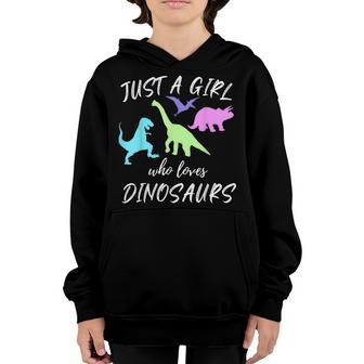 Just A Girl Who Loves Dinosaurs Dinosaur Theme Youth Hoodie - Thegiftio UK