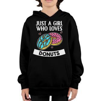 Just A Girl Who Loves Donuts Funny Donut Day Costume Youth Hoodie - Thegiftio UK