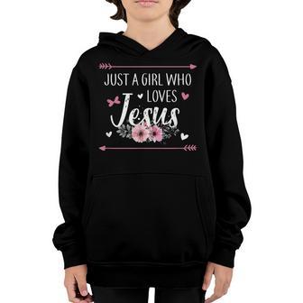 Just A Girl Who Loves Jesus Religious Christian Youth Hoodie - Thegiftio UK