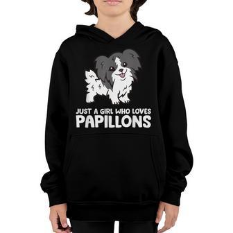 Just A Girl Who Loves Papillons Youth Hoodie - Thegiftio UK