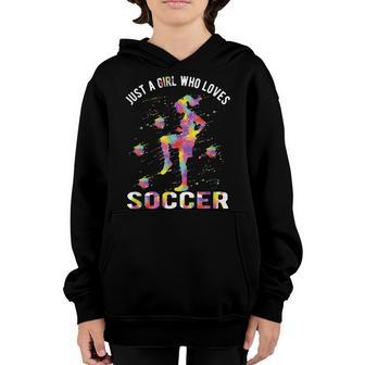 Just A Girl Who Loves Soccer Youth Hoodie - Thegiftio UK