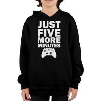 Just Five More Minutes Funny Video Game T-Shirt Graphic Design Printed Casual Daily Basic Youth Hoodie - Thegiftio UK
