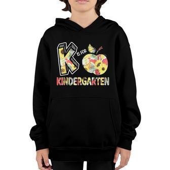 K Is For Kindergarten Teacher Back To School Kinder Flower Graphic Design Printed Casual Daily Basic Youth Hoodie - Thegiftio UK