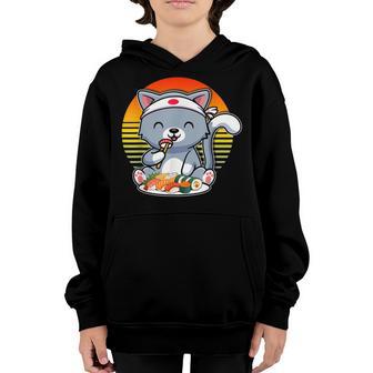 Kawaii Anime Cat Otaku Japanese Sushi Gift Girls Kids Ns Youth Hoodie - Thegiftio UK