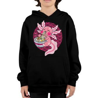 Kawaii Axolotl Eating Ramen Noodles Anime Gift Girls Ns V2 Youth Hoodie - Thegiftio UK