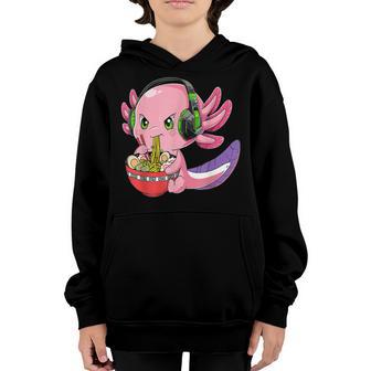 Kawaii Axolotl Eating Ramen Noodles Anime Gift Girls Ns V3 Youth Hoodie - Thegiftio UK