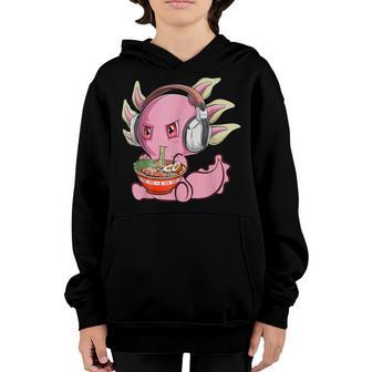 Kawaii Axolotl Eating Ramen Noodles Anime Gift Girls Ns V5 Youth Hoodie - Thegiftio UK