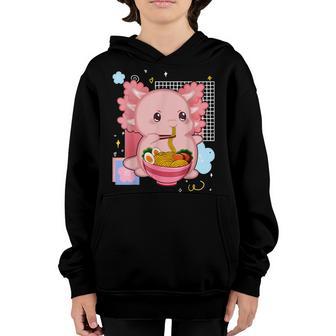 Kawaii Axolotl Eating Ramen Noodles Anime Gift Girls Ns V6 Youth Hoodie - Thegiftio UK
