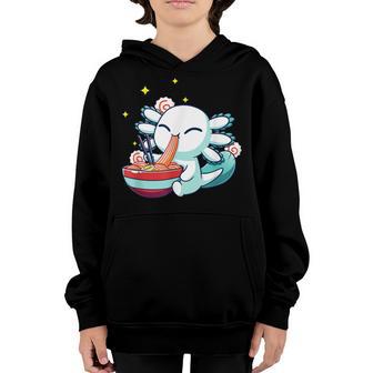 Kawaii Axolotl Eating Ramen Noodles Anime Gift Women Girls Youth Hoodie - Thegiftio UK
