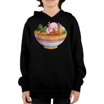 Kawaii Axolotl Eating Ramen Noodles Anime Kids Girls Ns V2 Youth Hoodie - Thegiftio UK