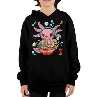 Kawaii Axolotl Eating Ramen Noodles Anime Kids Girls Ns V3 Youth Hoodie - Thegiftio UK
