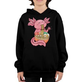 Kawaii Axolotl Eating Ramen Noodles Anime Kids Girls Ns Youth Hoodie - Thegiftio UK
