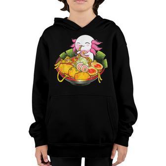 Kawaii Axolotl Eating Ramen Noodles Anime Nager Boy Girls Youth Hoodie - Thegiftio UK