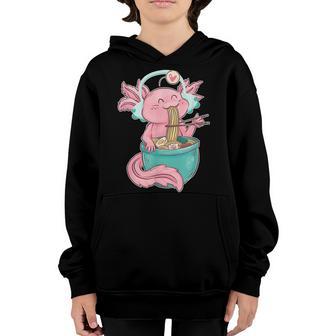 Kawaii Axolotl Eating Ramen Noodles Anime Women Ns Girls Youth Hoodie - Thegiftio UK
