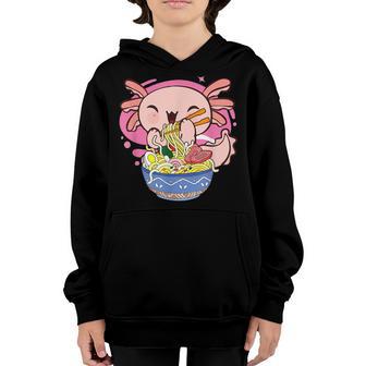 Kawaii Axolotl Ramen Japanese Anime Noodle Kids Ns Girls Youth Hoodie - Thegiftio UK