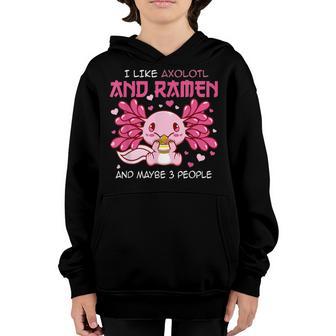 Kawaii Axolotl Ramen Noodles Japanese Anime Gifts Girls N Youth Hoodie - Thegiftio UK