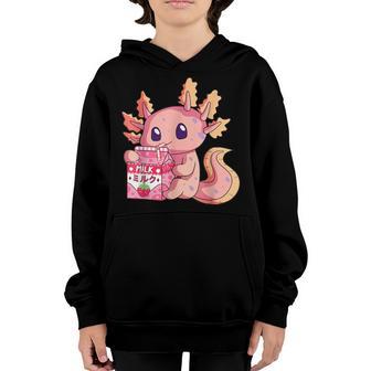 Kawaii Axolotl Strawberry Milk Japanese Anime Girls Nage Youth Hoodie - Thegiftio UK